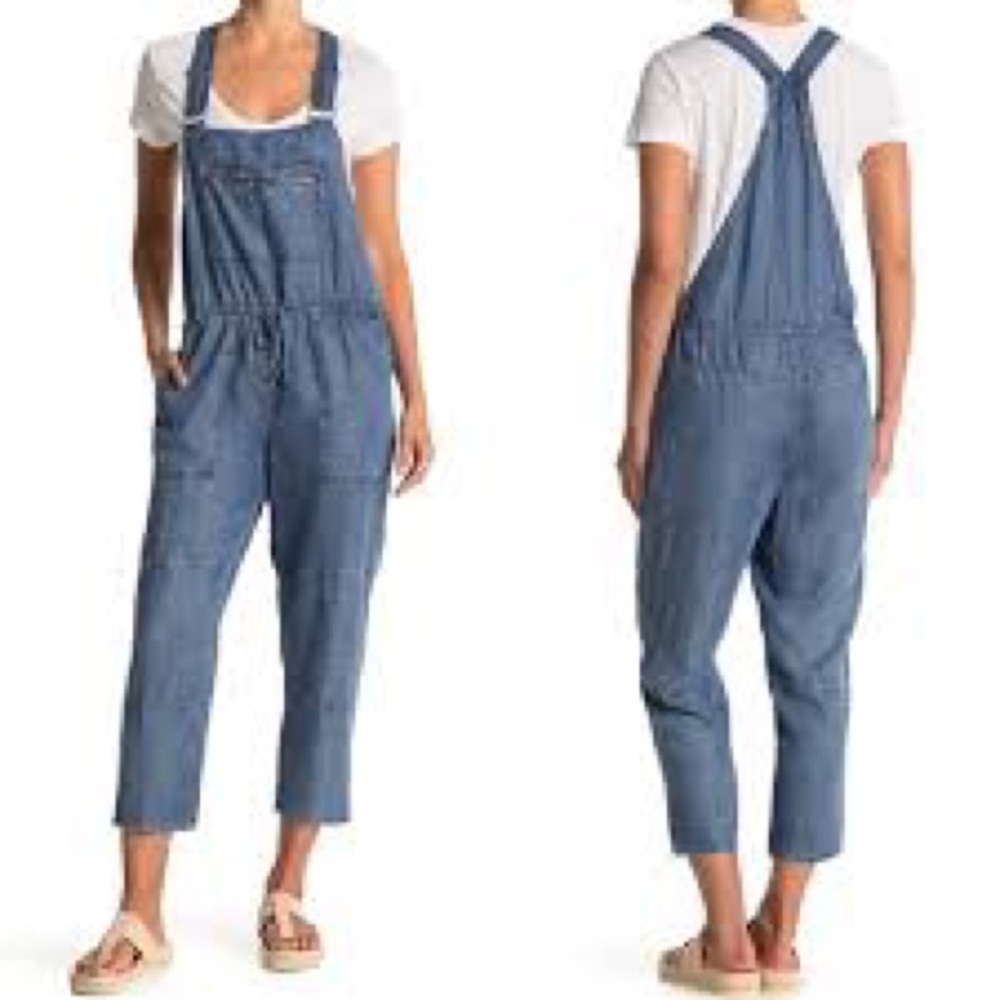 Anthropologie Cloth & Stone Denim Cropped Overalls - New With Tags